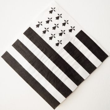 20 serviettes en papier drapeau breton et triskell