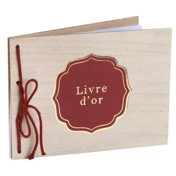 Livre d'or de 40 pages en bois - 30 x 22 cm - Collection Sienne