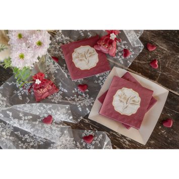 12 serviettes cocktail en papier - 25 x 25 cm - Collection Sienne