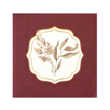 12 serviettes cocktail en papier - 25 x 25 cm - Collection Sienne