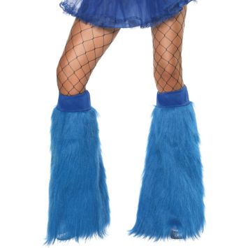 Couvre-bottes Années 80 en Peluche Fluo Bleu