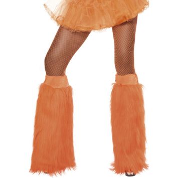 Couvre-bottes Années 80 en Peluche Fluo Orange