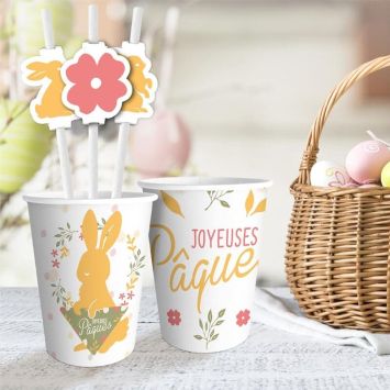 Pack de 18 pailles - Joyeuses Pâques