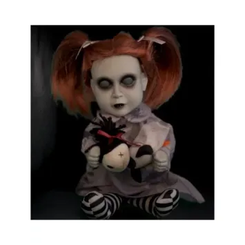 Fillette avec peluche d'Halloween animée - 26 cm