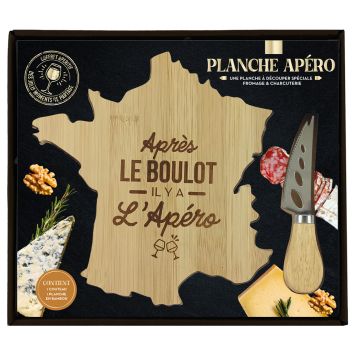 Coffret Découpe avec planche en forme de France - Collection Bistrot