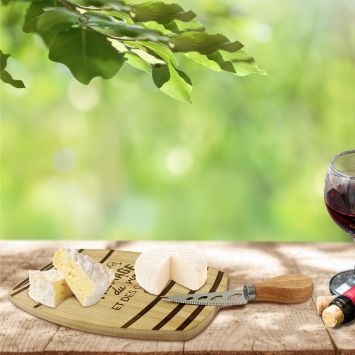 Coffret Découpe avec planche en forme de tonneau - Collection Bistrot