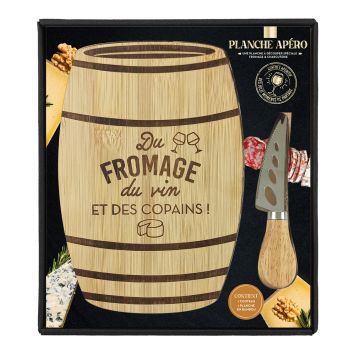 Coffret Découpe avec planche en forme de tonneau - Collection Bistrot