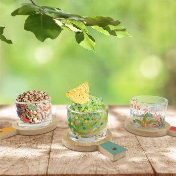 Coffret Tapas - 3 planches et 3 ramequins en verre - Collection Bistrot