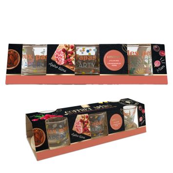 Coffret Tapas - 3 planches et 3 ramequins en verre - Collection Bistrot