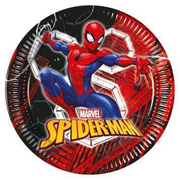 8 assiettes en carton - Diamètre 23 cm - Spider-Man™