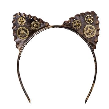 Serre-tête oreilles de chat steampunk - Adulte