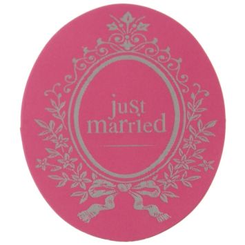Sticker Just Married fushia