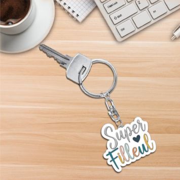 Porte-clé affectif - Super Filleul - Collection Famille d'Amour