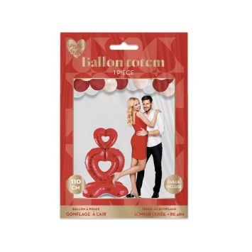 Ballon Totem en forme de cœur - 110 cm - Saint-Valentin - Collection Chéri Chérie