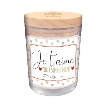 bougie verre je t'aime tout simplement | jourdefete.com