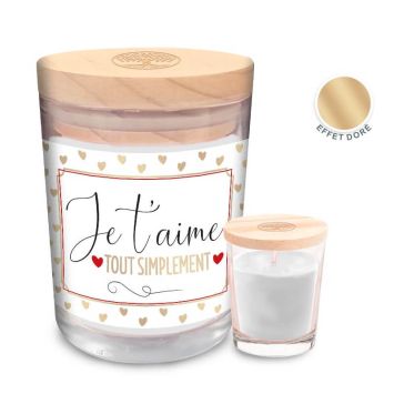 Bougie Verre - Je t'aime tout simplement