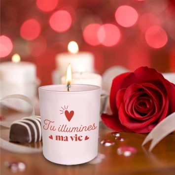 Bougie en verre - Saint-Valentin - Collection Chéri Chérie - Modèle Aléatoire