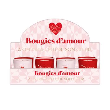 Bougie en verre - Saint-Valentin - Collection Chéri Chérie - Modèle Aléatoire