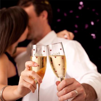 Coffret Duo de flûtes - Saint-Valentin - Collection Chéri Chérie