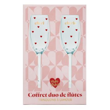 Coffret Duo de flûtes - Saint-Valentin - Collection Chéri Chérie