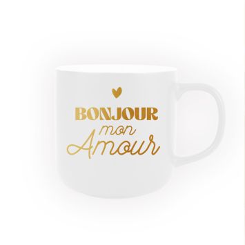 Mug Mat - Bonjour mon amour - Saint-Valentin - Collection Chéri Chérie