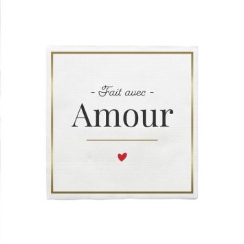 Pack de 10 serviettes pour la Saint-Valentin - Fait avec Amour | jourdefete.com