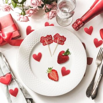 12 pics et 20 décorations de table - Saint-Valentin - Collection Chéri Chérie