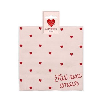De jolies serviettes faites avec amour pour la Saint-Valentin | jourdefete.com