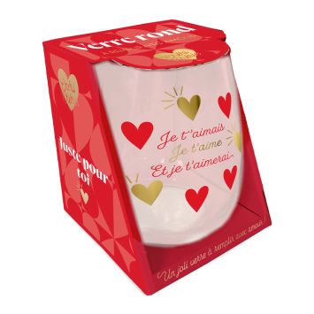 Verre rond - Saint-Valentin - Collection Chéri Chérie