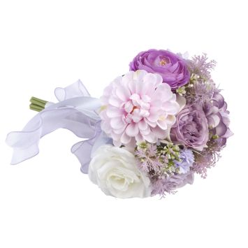 Bouquet décoratif artificiel violet lavande et blanc pour mariage et fête estivale | jourdefete.com