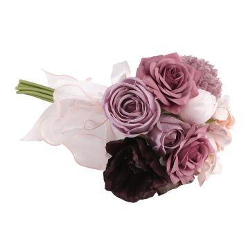 Bouquet de fleurs artificielles en polyester - Romance - 20 x 32 cm