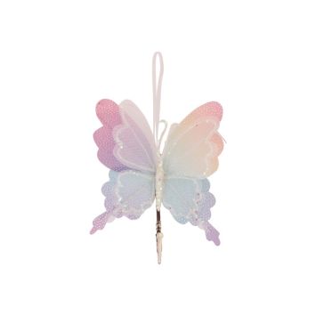 Papillon irisé avec pince - 16 x 3 x 19 cm