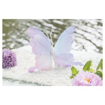 Papillon irisé avec pince - 19 x 3 x 23 cm