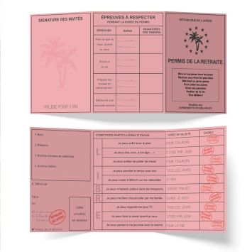 Permis humoristique pour retraite