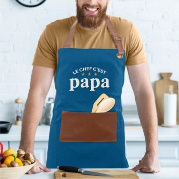 Tablier "Le chef c'est Papa" - Collection Super Papa