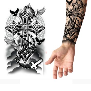 Tatouage temporaire - 14 x 30 cm - Croix
