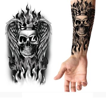 Tatouage temporaire - 14 x 30 cm - Crâne