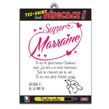 Tee-shirt dedicace pour une super marraine | jourdefete.com