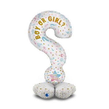 Ballon en Aluminium pour Gender Reveal - Point d'interrogation - 58 x 119 cm
