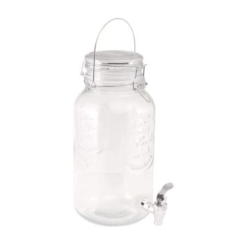 Fontaine à boisson en verre avec robinet pour mariage et célébration | jourdefete.com