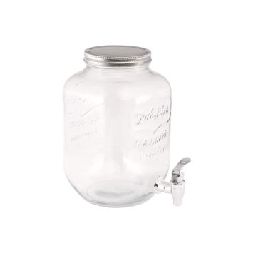Fontaine à boisson en verre avec robinet pour mariage et réception | jourdefete.com
