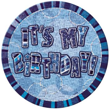 badge anniversaire glitz bleu
