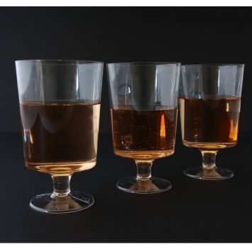 10 Verres Sur Pieds en Plastique - Transparent - 17 cl