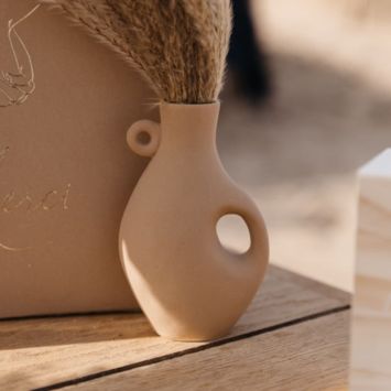 Vase en grès - Atacama - 13 x 8 cm - Couleur Camel