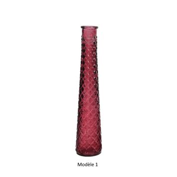 Vase en verre - Recycle ton rose - 32 cm - Modèle au choix