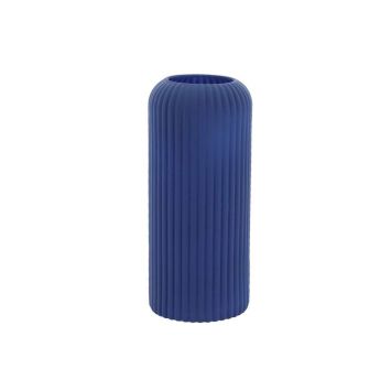 Vase opaque en verre - Zoé - 8,5 x 20 cm - Couleur Bleu Indigo