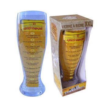 Verre à Bière Géant - 10 Commandements de l'Anniversaire
