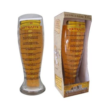 Verre à Bière Géant - 10 Commandements de la Retraite