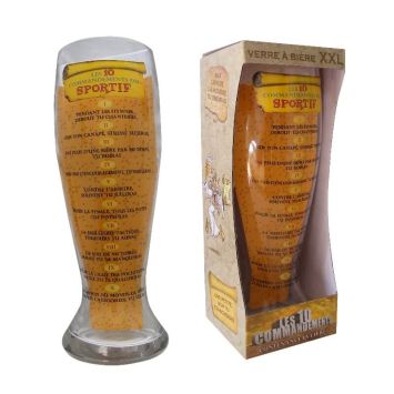 Verre à Bière Géant - 10 Commandements du Sportif