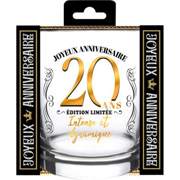Verre à whisky en verre pour anniversaire - Âge au choix